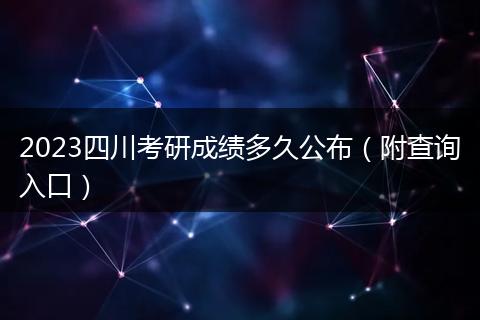 2023四川考研成绩多久公布（附查询入口）