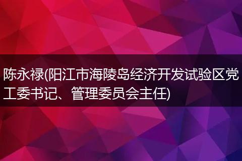 陈永禄(阳江市海陵岛经济开发试验区党工委书记、管理委员会主任)