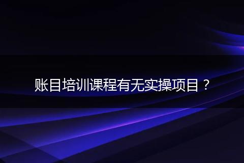 账目培训课程有无实操项目?