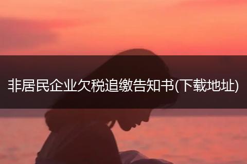 非居民企业欠税追缴告知书(下载地址)