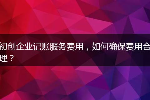 初创企业记账服务费用,如何确保费用合理?