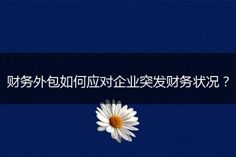 财务外包如何应对企业突发财务状况?
