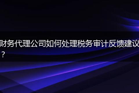 财务代理公司如何处理税务审计反馈建议？