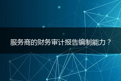 服务商的财务审计报告编制能力?