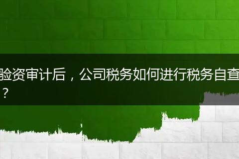 验资审计后,公司税务如何进行税务自查?