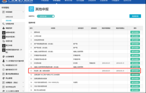 广东省电子税务局附加税(费)纳税申报表操作流程说明