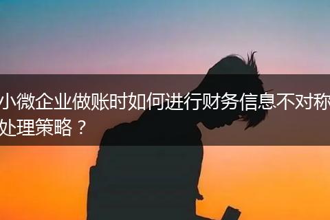 小微企业做账时如何进行财务信息不对称处理策略?