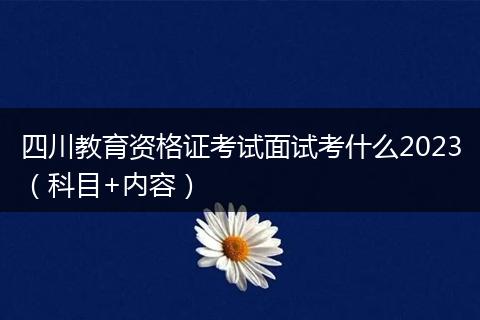 四川教育资格证考试面试考什么2023(科目+内容)
