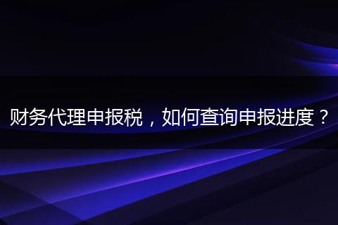 财务代理申报税,如何查询申报进度?