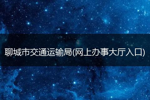聊城市交通运输局(网上办事大厅入口)