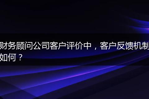 财务顾问公司客户评价中,客户反馈机制如何?
