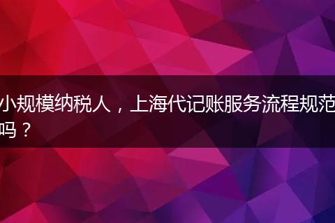 小规模纳税人,上海代记账服务流程规范吗?