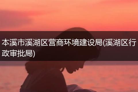 本溪市溪湖区营商环境建设局(溪湖区行政审批局)