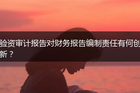 验资审计报告对财务报告编制责任有何创新?