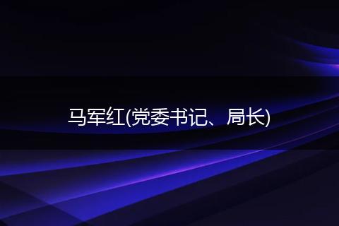 马军红(党委书记、局长)