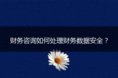 财务咨询如何处理财务数据安全?
