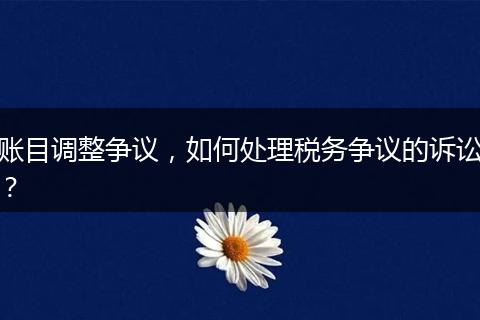 账目调整争议，如何处理税务争议的诉讼？