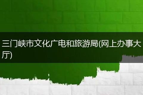 三门峡市文化广电和旅游局(网上办事大厅)
