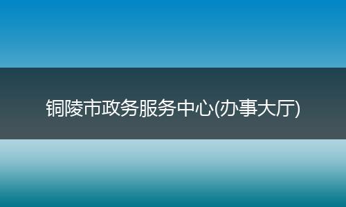 铜陵市政务服务中心(办事大厅)