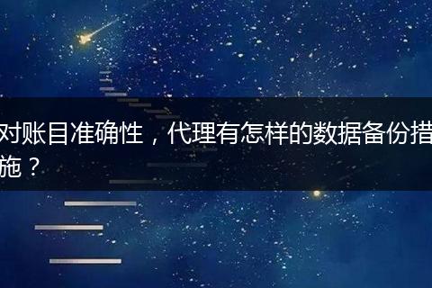 对账目准确性,代理有怎样的数据备份措施?