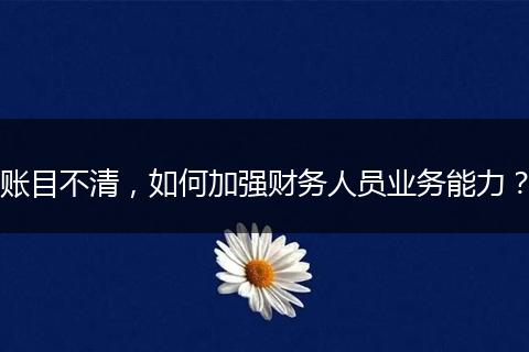 账目不清,如何加强财务人员业务能力?
