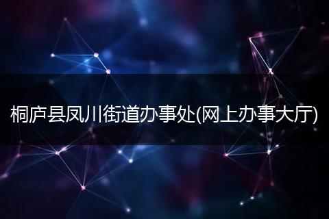 桐庐县凤川街道办事处(网上办事大厅)