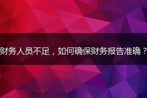 财务人员不足,如何确保财务报告准确?