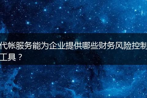 代帐服务能为企业提供哪些财务风险控制工具?