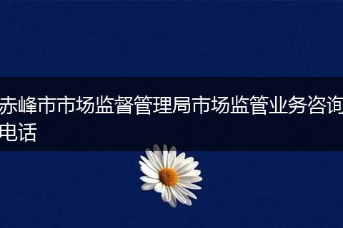 赤峰市市场监督管理局市场监管业务咨询电话