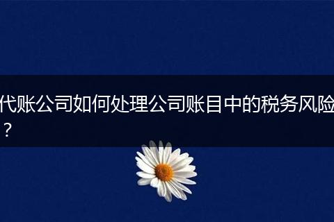 代账公司如何处理公司账目中的税务风险?