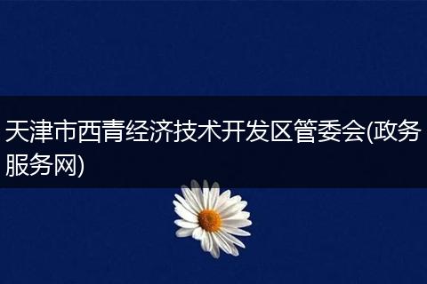 天津市西青经济技术开发区管委会(政务服务网)