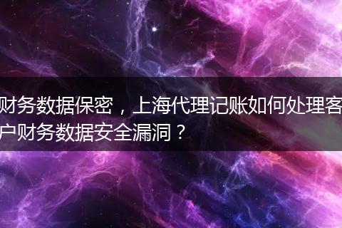 财务数据保密,上海代理记账如何处理客户财务数据安全漏洞?