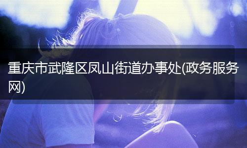 重庆市武隆区凤山街道办事处(政务服务网)