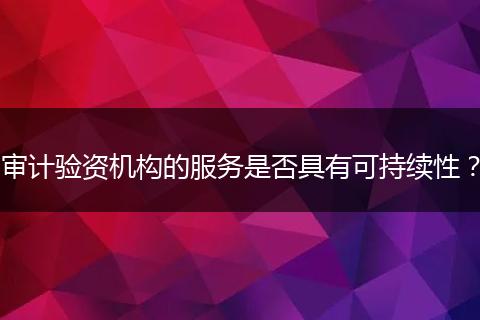 审计验资机构的服务是否具有可持续性?