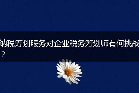 纳税筹划服务对企业税务筹划师有何挑战?