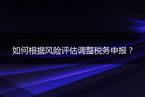 如何根据风险评估调整税务申报？