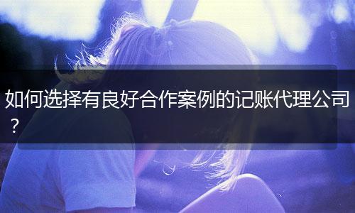 如何选择有良好合作案例的记账代理公司?