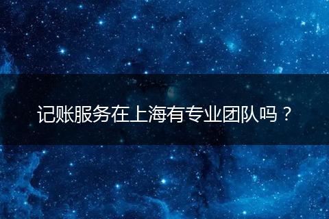 记账服务在上海有专业团队吗?