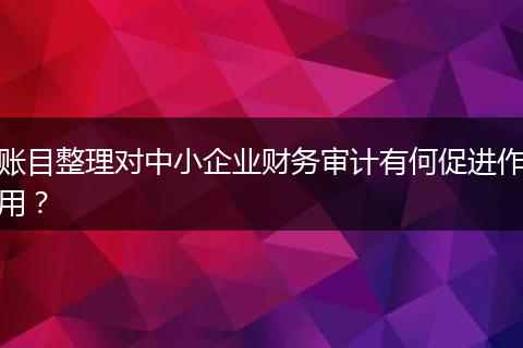 账目整理对中小企业财务审计有何促进作用?