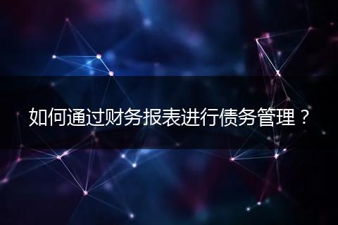 如何通过财务报表进行债务管理?