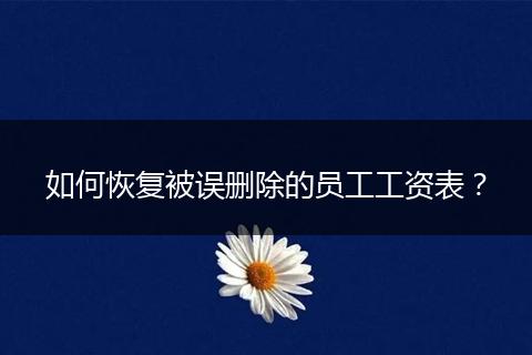如何恢复被误删除的员工工资表？