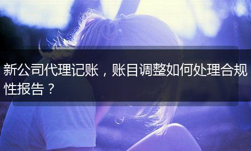 新公司代理记账,账目调整如何处理合规性报告?