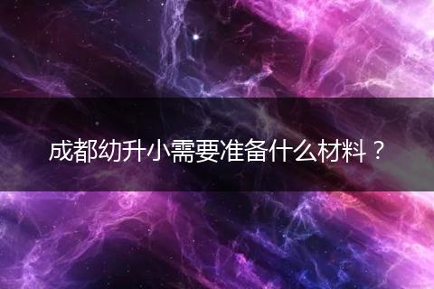 成都幼升小需要准备什么材料?