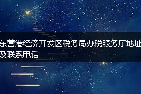 东营港经济开发区税务局办税服务厅地址及联系电话