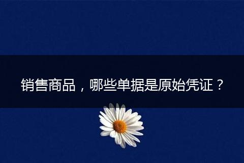 销售商品,哪些单据是原始凭证?