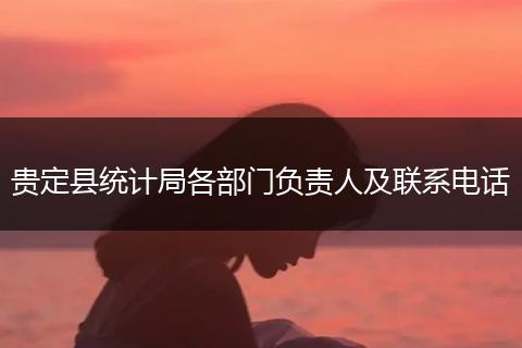 贵定县统计局各部门负责人及联系电话