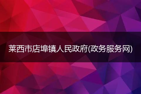 莱西市店埠镇人民政府(政务服务网)
