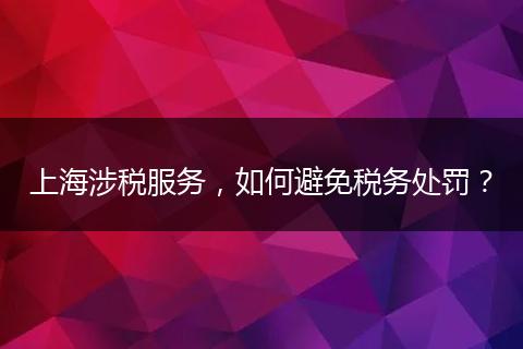 上海涉税服务,如何避免税务处罚?
