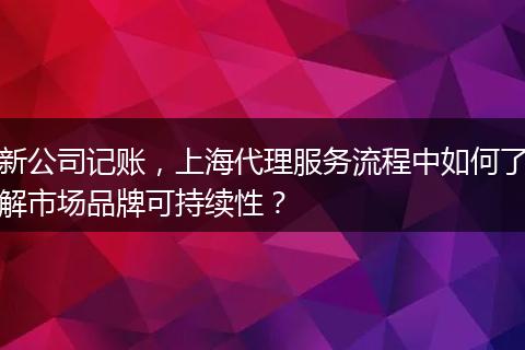 新公司记账,上海代理服务流程中如何了解市场品牌可持续性?
