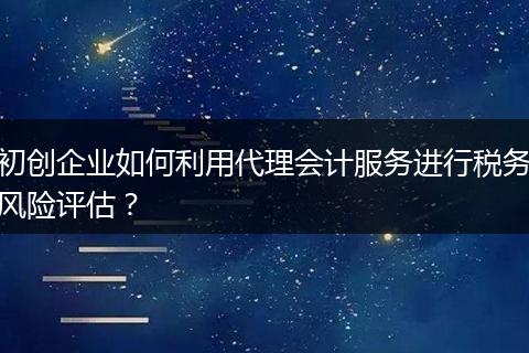 初创企业如何利用代理会计服务进行税务风险评估?